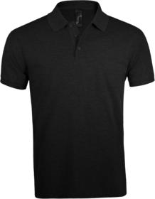 Рубашка поло мужская PRIME MEN 200 черная купить оптом с нанесение логотипа в Санкт-Петербурге
