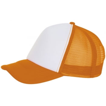 Бейсболка BUBBLE, оранжевый неон с белым купить с нанесением логотипа оптом на заказ в интернет-магазине Санкт-Петербург