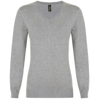 Пуловер женский GLORY WOMEN, серый меланж купить с нанесением логотипа оптом на заказ в интернет-магазине Санкт-Петербург