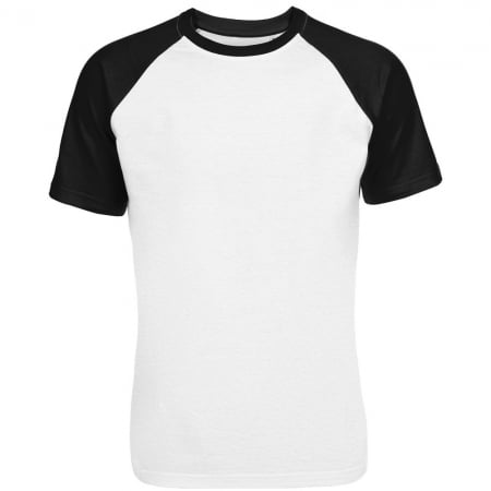 Футболка мужская T-bolka Bicolor, белая с черным купить с нанесением логотипа оптом на заказ в интернет-магазине Санкт-Петербург