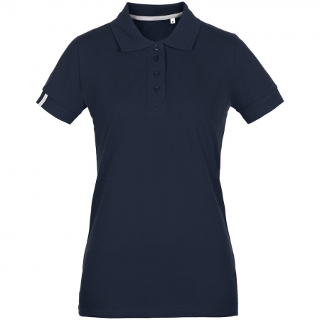 Рубашка поло женская Virma Premium Lady, темно-синяя купить с нанесением логотипа оптом на заказ в интернет-магазине Санкт-Петербург