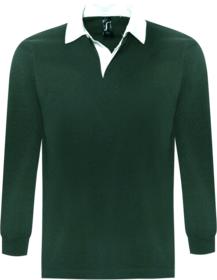 Рубашка поло мужская с длинным рукавом PACK 280 темно-зеленая купить оптом с нанесение логотипа в Санкт-Петербурге