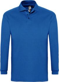 Рубашка поло мужская с длинным рукавом WINTER II 210 ярко-синяя купить оптом с нанесение логотипа в Санкт-Петербурге