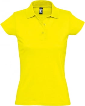 Рубашка поло женская Prescott women 170, желтая (лимонная) купить с нанесением логотипа оптом на заказ в интернет-магазине Санкт-Петербург