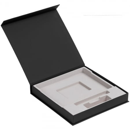 Коробка Memoria под ежедневник, аккумулятор и ручку, черная купить с нанесением логотипа оптом на заказ в интернет-магазине Санкт-Петербург