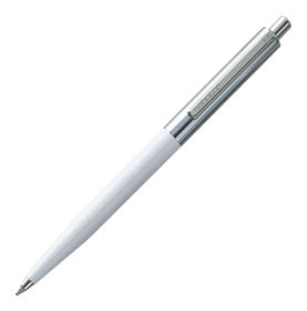 Ручка шариковая Senator Point Metal, белая купить с нанесением логотипа оптом на заказ в интернет-магазине Санкт-Петербург