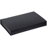 Коробка Silk с ложементом под ежедневник 13x21 см и ручку, черная купить с нанесением логотипа оптом на заказ в интернет-магазине Санкт-Петербург