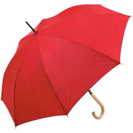 Зонт-трость OkoBrella, красный купить с нанесением логотипа оптом на заказ в интернет-магазине Санкт-Петербург