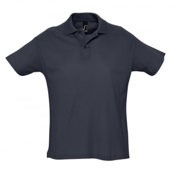 Рубашка поло мужская SUMMER 170, темно-синяя (navy) купить с нанесением логотипа оптом на заказ в интернет-магазине Санкт-Петербург