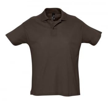 Рубашка поло мужская SUMMER 170, темно-коричневая (шоколад) купить с нанесением логотипа оптом на заказ в интернет-магазине Санкт-Петербург