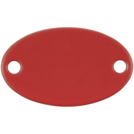 Шильдик металлический Alfa Oval, красный купить с нанесением логотипа оптом на заказ в интернет-магазине Санкт-Петербург