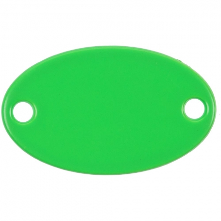 Шильдик металлический Alfa Oval, зеленый неон купить с нанесением логотипа оптом на заказ в интернет-магазине Санкт-Петербург