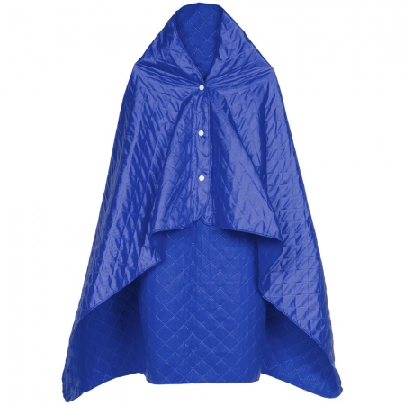 Плед-пончо для пикника SnapCoat, синий купить с нанесением логотипа оптом на заказ в интернет-магазине Санкт-Петербург