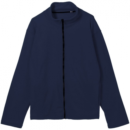 Куртка флисовая унисекс Manakin, темно-синяя купить с нанесением логотипа оптом на заказ в интернет-магазине Санкт-Петербург