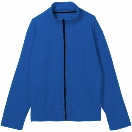 Куртка флисовая унисекс Manakin, ярко-синяя купить с нанесением логотипа оптом на заказ в интернет-магазине Санкт-Петербург