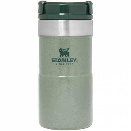Термокружка Stanley Classic Neverleak 250, зеленая купить с нанесением логотипа оптом на заказ в интернет-магазине Санкт-Петербург
