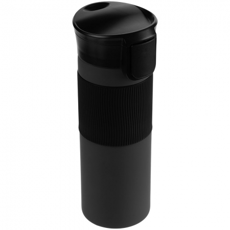 Термостакан Tralee XL, черный купить с нанесением логотипа оптом на заказ в интернет-магазине Санкт-Петербург
