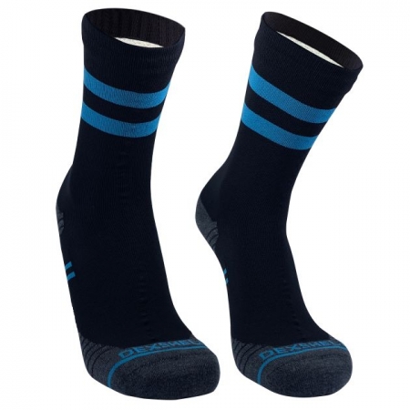 Водонепроницаемые носки Running Lite, черные с голубым купить с нанесением логотипа оптом на заказ в интернет-магазине Санкт-Петербург