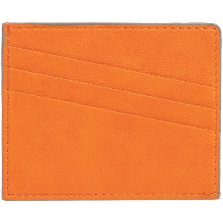 Чехол для карточек Petrus, оранжевый купить с нанесением логотипа оптом на заказ в интернет-магазине Санкт-Петербург