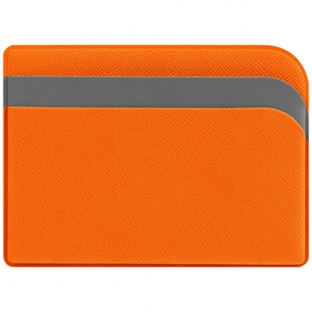Чехол для карточек Dual, оранжевый купить с нанесением логотипа оптом на заказ в интернет-магазине Санкт-Петербург