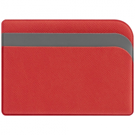 Чехол для карточек Dual, красный купить с нанесением логотипа оптом на заказ в интернет-магазине Санкт-Петербург