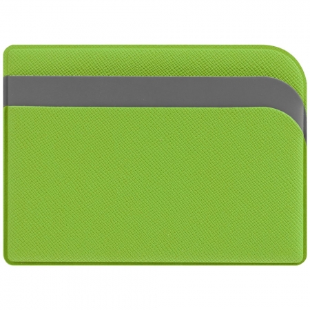 Чехол для карточек Dual, зеленый купить с нанесением логотипа оптом на заказ в интернет-магазине Санкт-Петербург