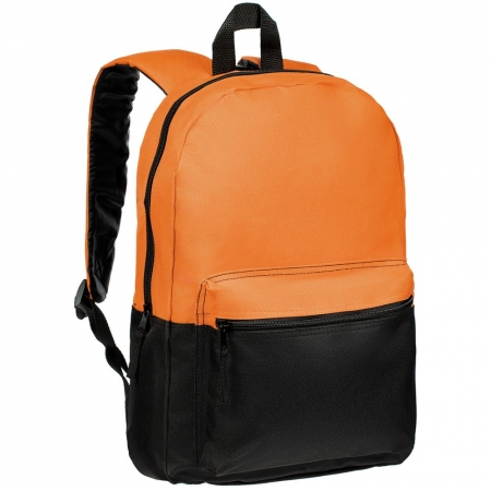 Рюкзак Base Up, черный с оранжевым купить с нанесением логотипа оптом на заказ в интернет-магазине Санкт-Петербург