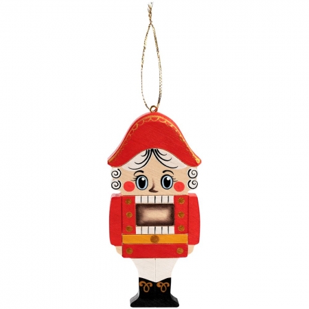 Елочная игрушка «Щелкунчик» купить с нанесением логотипа оптом на заказ в интернет-магазине Санкт-Петербург