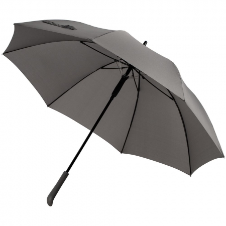 Зонт-трость Domelike, серый купить с нанесением логотипа оптом на заказ в интернет-магазине Санкт-Петербург