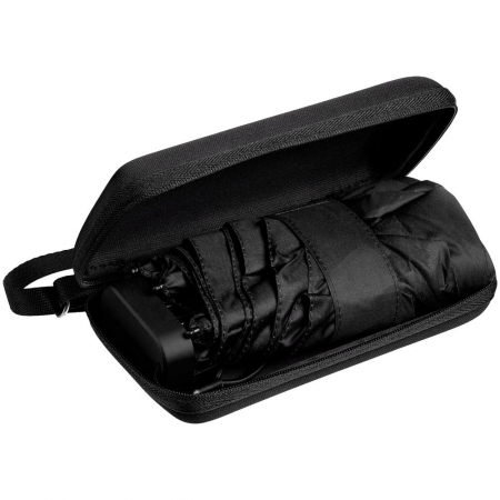Зонт складной Color Action, в кейсе, черный купить с нанесением логотипа оптом на заказ в интернет-магазине Санкт-Петербург