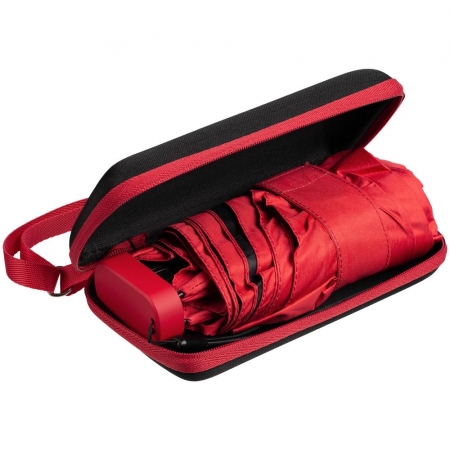 Складной зонт Color Action, в кейсе, красный купить с нанесением логотипа оптом на заказ в интернет-магазине Санкт-Петербург