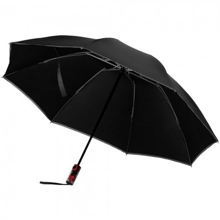 Зонт наоборот складной Futurum, черный купить с нанесением логотипа оптом на заказ в интернет-магазине Санкт-Петербург