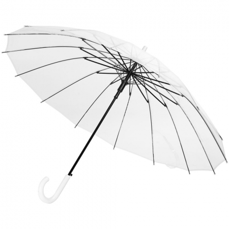 Прозрачный зонт-трость Clear 16 купить с нанесением логотипа оптом на заказ в интернет-магазине Санкт-Петербург