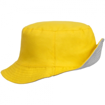 Панама Summer двусторонняя, желтая с серым купить с нанесением логотипа оптом на заказ в интернет-магазине Санкт-Петербург