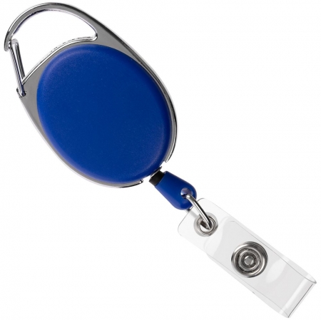 Ретрактор Access New с карабином, синий купить с нанесением логотипа оптом на заказ в интернет-магазине Санкт-Петербург