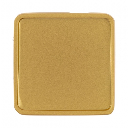 Квадратный шильдик на резинку Epoxi, матовый золотистый купить с нанесением логотипа оптом на заказ в интернет-магазине Санкт-Петербург