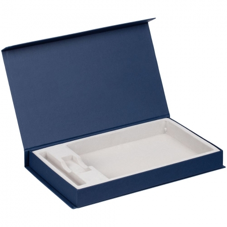 Коробка Horizon Magnet под ежедневник, флешку и ручку, темно-синяя купить с нанесением логотипа оптом на заказ в интернет-магазине Санкт-Петербург