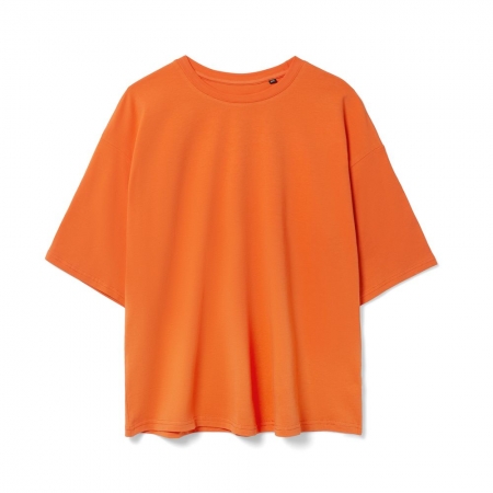 Футболка унисекс оверсайз Street Vibes, оранжевая купить с нанесением логотипа оптом на заказ в интернет-магазине Санкт-Петербург