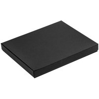 Коробка Overlap под ежедневник и аккумулятор, черная купить с нанесением логотипа оптом на заказ в интернет-магазине Санкт-Петербург