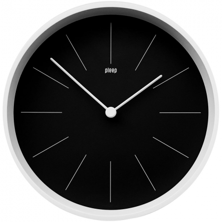 Часы настенные Neo, черные с белым купить с нанесением логотипа оптом на заказ в интернет-магазине Санкт-Петербург