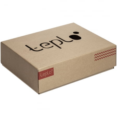 Коробка Teplo, большая, крафт купить с нанесением логотипа оптом на заказ в интернет-магазине Санкт-Петербург