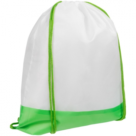 Рюкзак детский Classna, белый с зеленым купить с нанесением логотипа оптом на заказ в интернет-магазине Санкт-Петербург