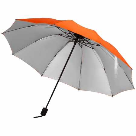 Зонт-наоборот складной Stardome, оранжевый купить с нанесением логотипа оптом на заказ в интернет-магазине Санкт-Петербург
