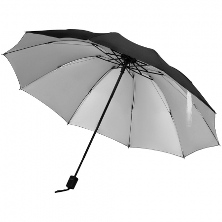 Зонт-наоборот складной Stardome, черный купить с нанесением логотипа оптом на заказ в интернет-магазине Санкт-Петербург