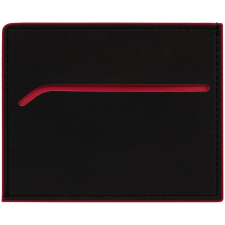 Картхолдер Multimo, черный с красным купить с нанесением логотипа оптом на заказ в интернет-магазине Санкт-Петербург