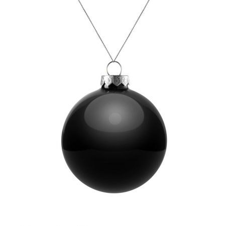 Елочный шар Finery Gloss, 8 см, глянцевый черный купить с нанесением логотипа оптом на заказ в интернет-магазине Санкт-Петербург