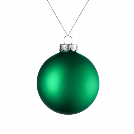 Елочный шар Finery Matt, 8 см, матовый зеленый купить с нанесением логотипа оптом на заказ в интернет-магазине Санкт-Петербург