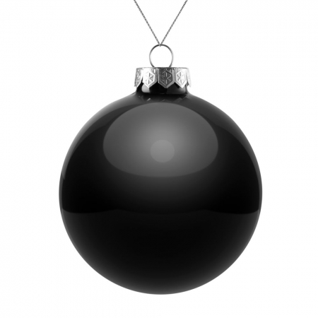 Елочный шар Finery Gloss, 10 см, глянцевый черный купить с нанесением логотипа оптом на заказ в интернет-магазине Санкт-Петербург