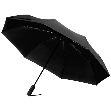 Зонт складной Ribbo, черный купить с нанесением логотипа оптом на заказ в интернет-магазине Санкт-Петербург