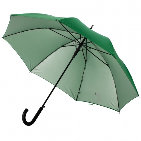 Зонт-трость Silverine, зеленый купить с нанесением логотипа оптом на заказ в интернет-магазине Санкт-Петербург